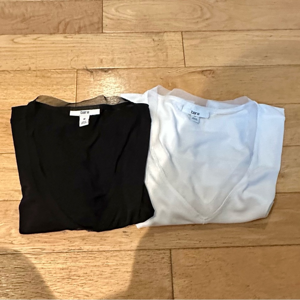 Bar III Women's Black and White 2 Tops size medium - Picture 3 of 3